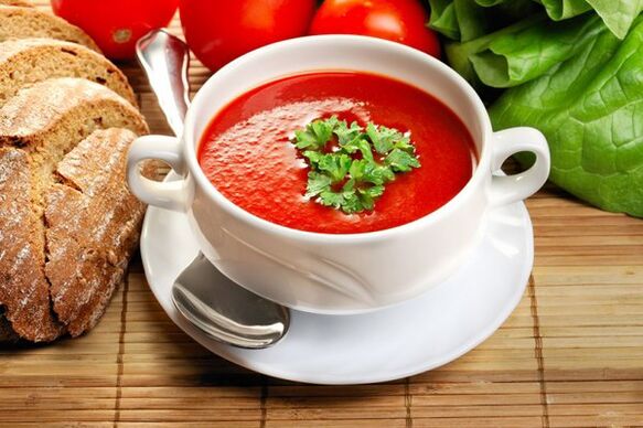 The drink diet menu can be diversified with tomato soup